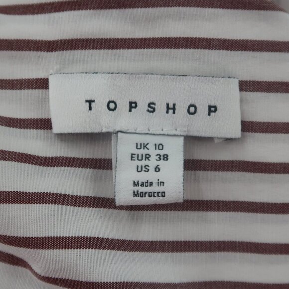 Topshop Women's Striped Button Down Size 6 - Picture 2 of 6